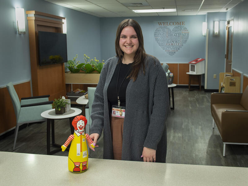 Pasic, who is graduating from VCU in May, works as the family room coordinator for Ronald McDonald House at Children's Hospital of Richmond at VCU. (Kevin Morley, Enterprise Marketing and Communications)