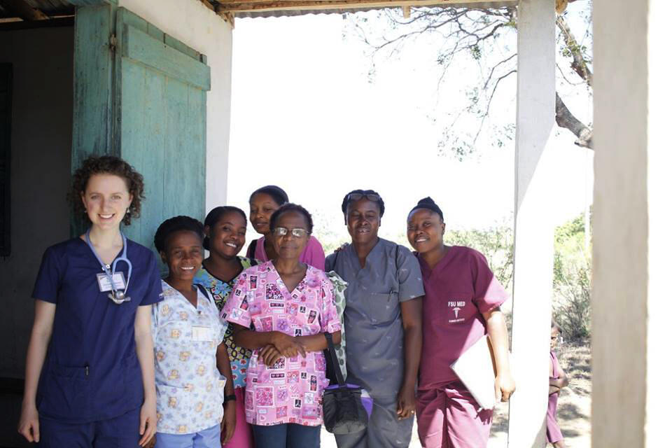Hannah Samuels, a nursing student, with midwives who were part of a mobile clinic in Haiti.