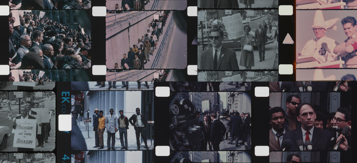 A collage of several images of people at a variety of events.