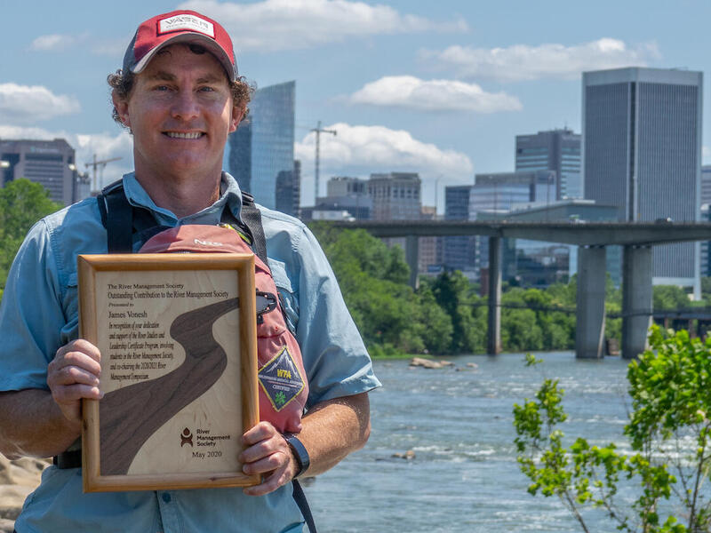 James Vonesh, an associate professor and assistant director of the Center for Environmental Studies, says the award recognizes that "there is a lot of great stuff going on at VCU in an around river studies." (Photo contributed by James Vonesh)