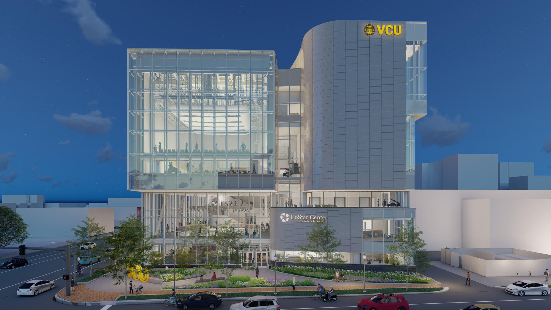 A digital rendering of the new CoStar Center for Arts and Innovation building. 