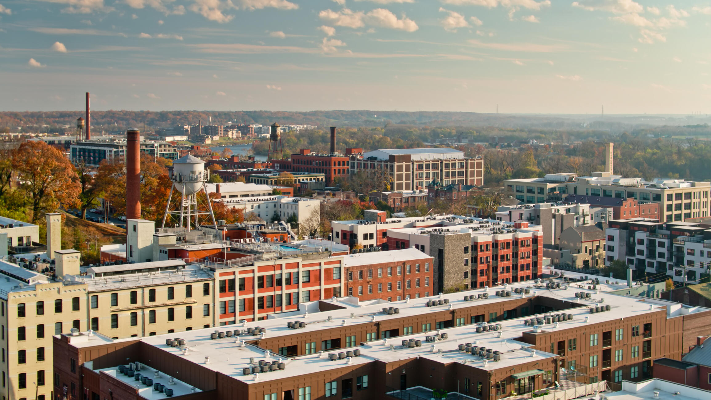 An aerial photo of Scott's Addition in Richmond, Va.