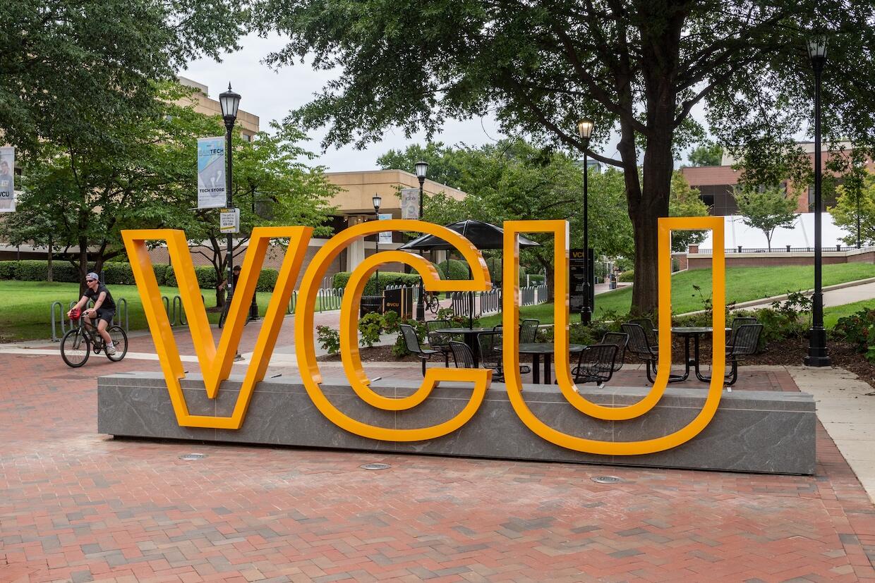 A new set of VCU letters is located on Main Street between Harris Hall and the University Student Commons