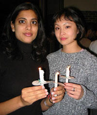 From left: Shivani Gupta, SGA president and Mireille Truong, SGA vice-president, were among the student leaders who helped organize the vigil.

Photos by Malorie Janis, University News Services