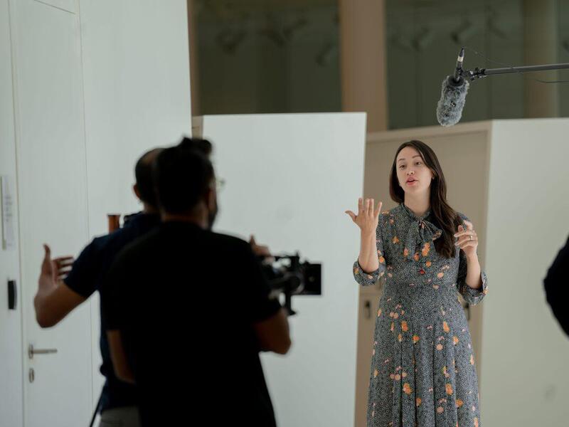 Trisko Darden UNOCT: Jessica Trisko Darden, Ph.D., records an informational video for the United Nations Office of Counter-Terrorism during a visit to Doha, Qatar. (Contributed photo)