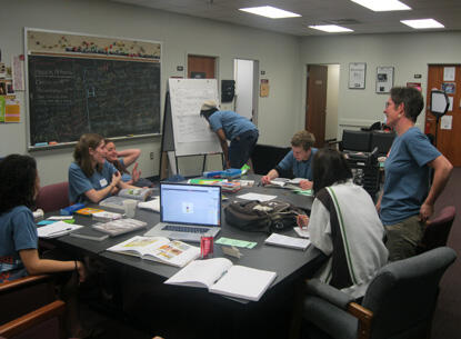 CreateAthon onCampus participants discuss their work at the 2011 event.