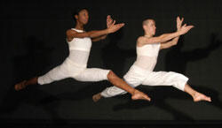 VCU Dance majors LaToya King and Drew Kaiser perform the choreography of José Limón in a suite from "A Choreographic Offering," part of the National College Choreography Initiative. The work is to be presented this June at the Kennedy Center in Washington, D.C.

Photo by Bruce Berryhill
