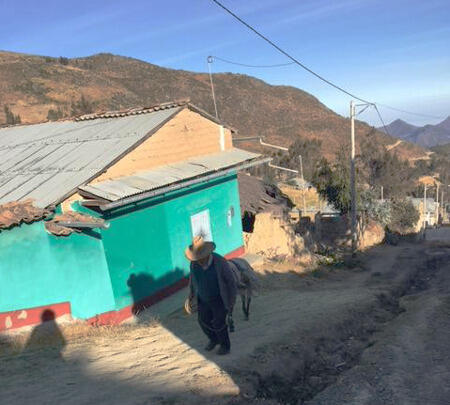 A Pampas Grande residents walks with his donkey on the road to the RGHA clinic. <br>Contributed photo by Denise Burnette