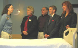 Heather Kinney, child life therapist, took Joan, Knight, Starlight Children's Foundation, David Blankenship, Dan Rand, president Starlight Children's Foundation, Richmond, and Dianne L. Thompson, Starlight Children's Foundation, on a tour of the VCU Medical Center's pediatrics section, including an isolation room in the new PICU.

Photos by Michael Ford, University News Services