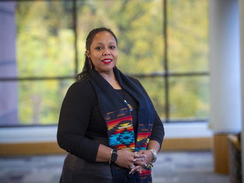 VCU alum Christina Davis, a program advisor and instructor in University College, said she chose to work at VCU because “it allowed me to be a forever student – in and out of the classroom.” (Tom Kojcsich, Enterprise Marketing and Communications)