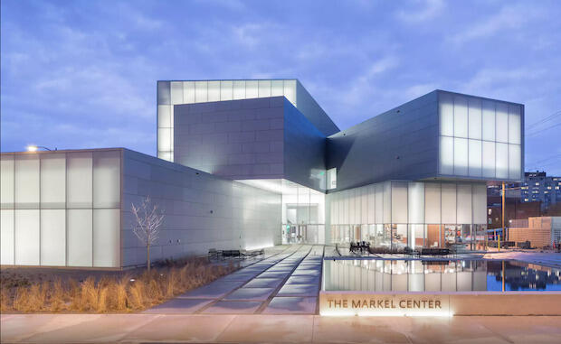 Exterior view of an art gallery building.