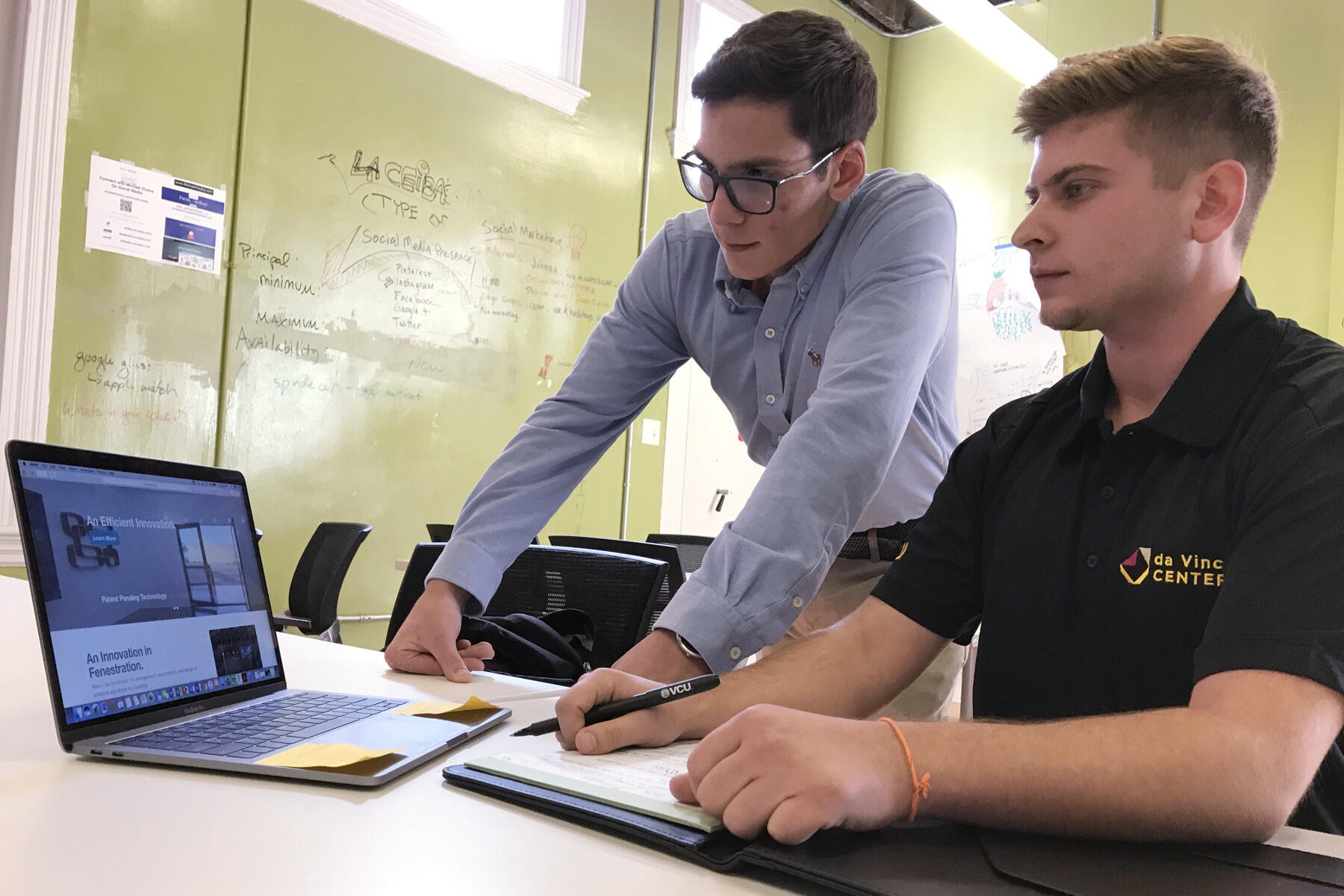 Neil Hailey, a junior mechanical engineering major, and Matthew Sozio, a first-year Master of Product Innovation student, have formed Efficient Innovations LLC to develop their French Slide invention and try to bring it to market.
