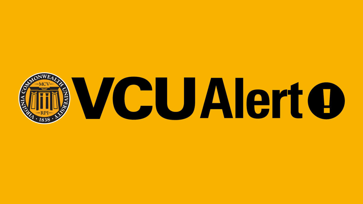 Words VCU Alert against a yellow background.