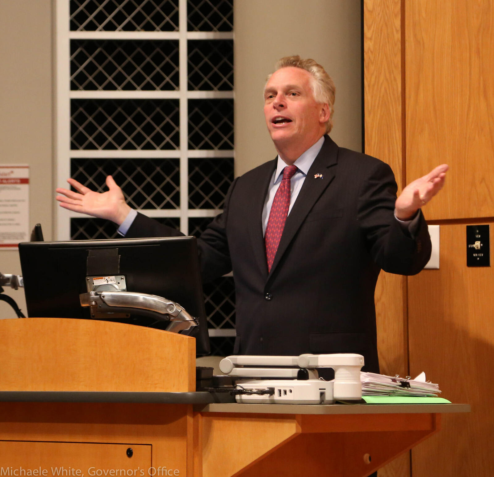 Gov. Terry McAuliffe speaks during the graduation ceremony held by ASK Pediatric Hematology and Oncology Clinic at the Children’s Hospital of Richmond at Virginia Commonwealth University, VCU Health and the ASK Childhood Cancer Foundation. Photos by Michaele White, Governor's Office

