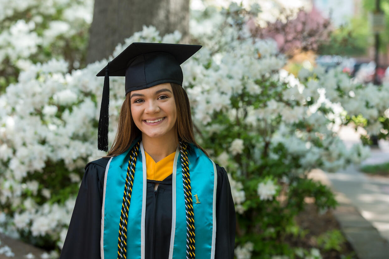 Commencement will be an emotional event for Melody Mandigo, who pushed to go to college despite facing financial constraint and doubt from friends in her hometown. "I think it's just being able to prove to people that you can do it," she said. "It means a lot. It's a feeling you can't describe, almost like you beat the impossible." (Photo credit: Kevin Morley)
