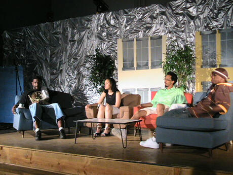 Discussing hip hop music during the first episode. Photo courtesy Tim Thompson


