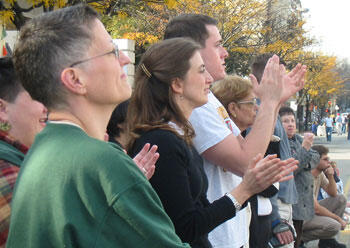 Just a few of the more than 1,000 people who enjoyed the first annual Grace Street Festival.