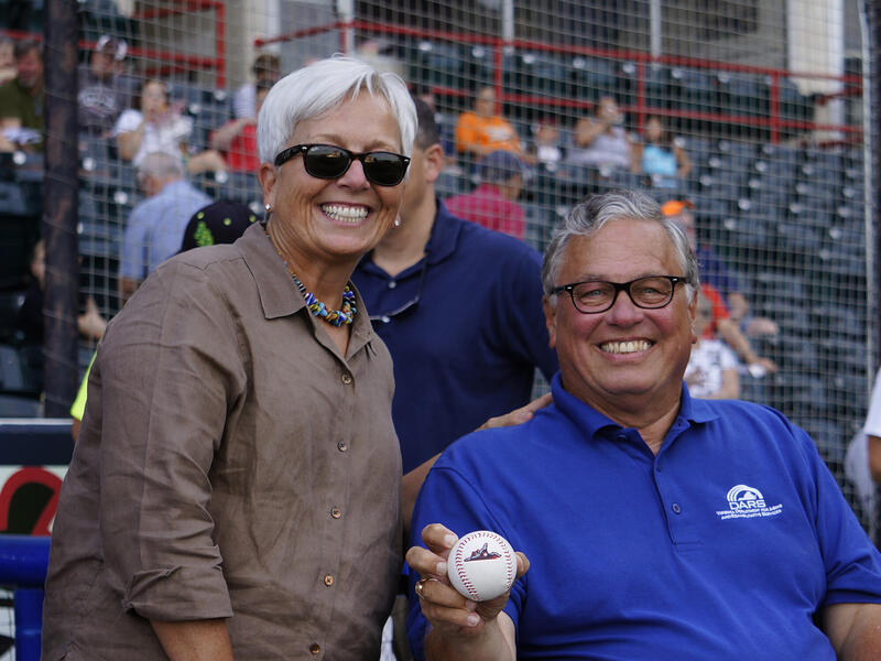 James Rothrock with his wife Jane at a Richmond Squirrels baseball games. (Photo courtesy of the Virginia Department for Aging and Rehabilitative Services)