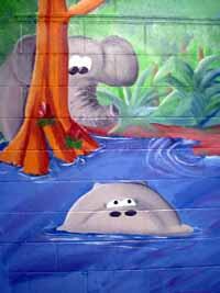 A mural brightens up VCU’s Virginia Treatment Center for Children, painted by volunteers taking part in the mid-Atlantic division of United Healthcare Network’s Community Service Day.

Photo by Sathya Achia-Abraham, University News Services
