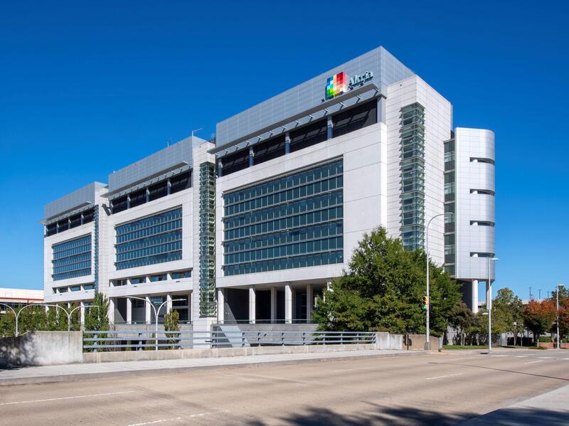 Exterior of a nine-story building.