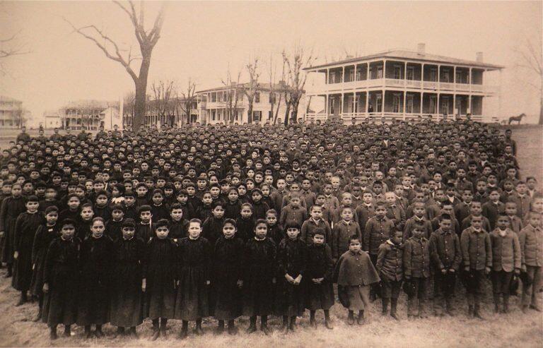 Students at the Indian Industrial Boarding School in Carlisle, Pennsylvania.