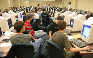 Twelve teams of high school students participated in the competition in the School of Engineering Computer Lab.