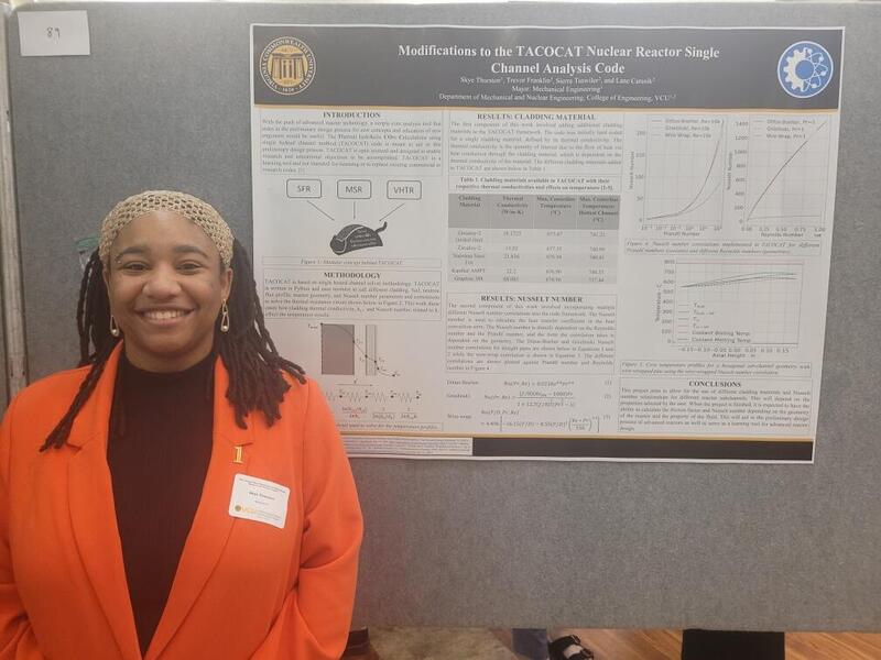 Skye Thurston, a senior majoring in mechanical engineering and physics, was among the student researchers to feature their work at two recent poster symposiums. (Photo by Dina Weinstein, Enterprise Marketing and Communications)