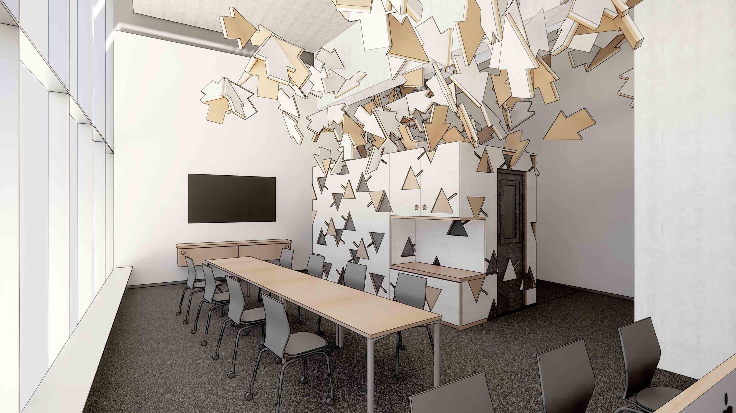 Artist rendering of the VPM + ICA Community Media Center in the Murry DePillars Learning Lab.