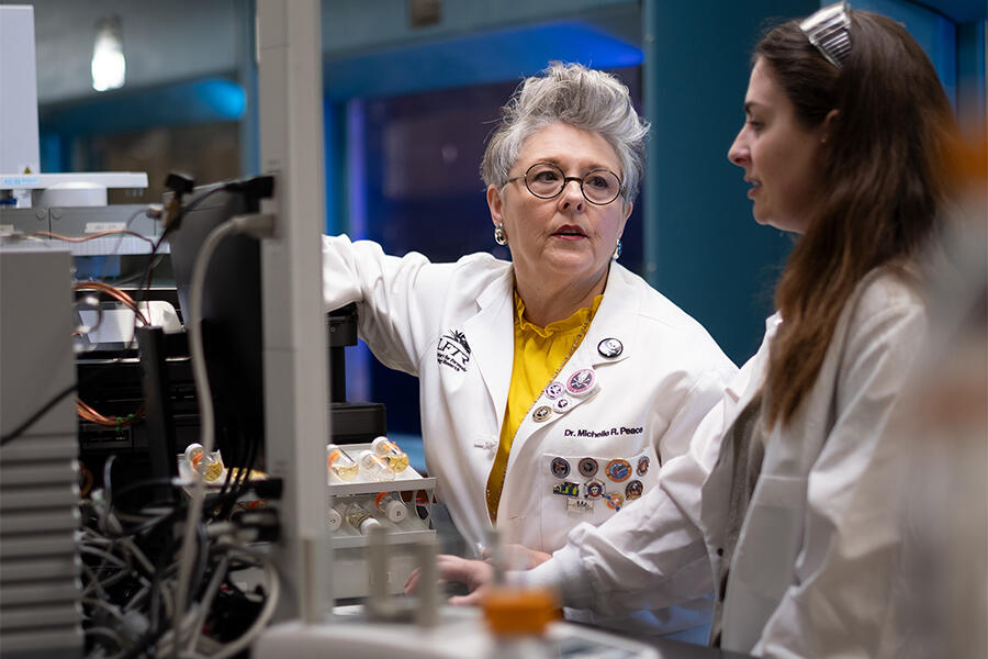 VCU researchers in a forensic toxicology lab testing vaping products