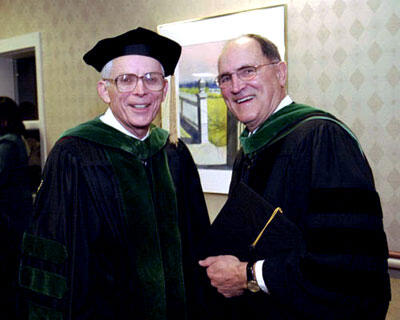 From left: Dr. John E. Jones, and Dr. H. George White, Jr., recipients of the Presidential Medallion for their significant contributions to the university.