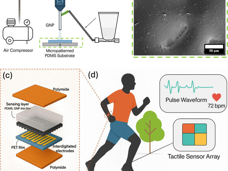 A series of graphics detail the science behind new wearable sensor technology.