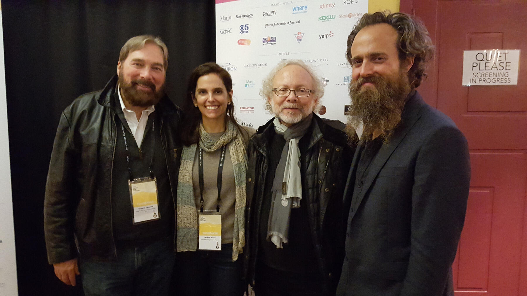 Gregory Donovan, Michele Poulos, David St. John and Sam Beam of Iron and Wine.