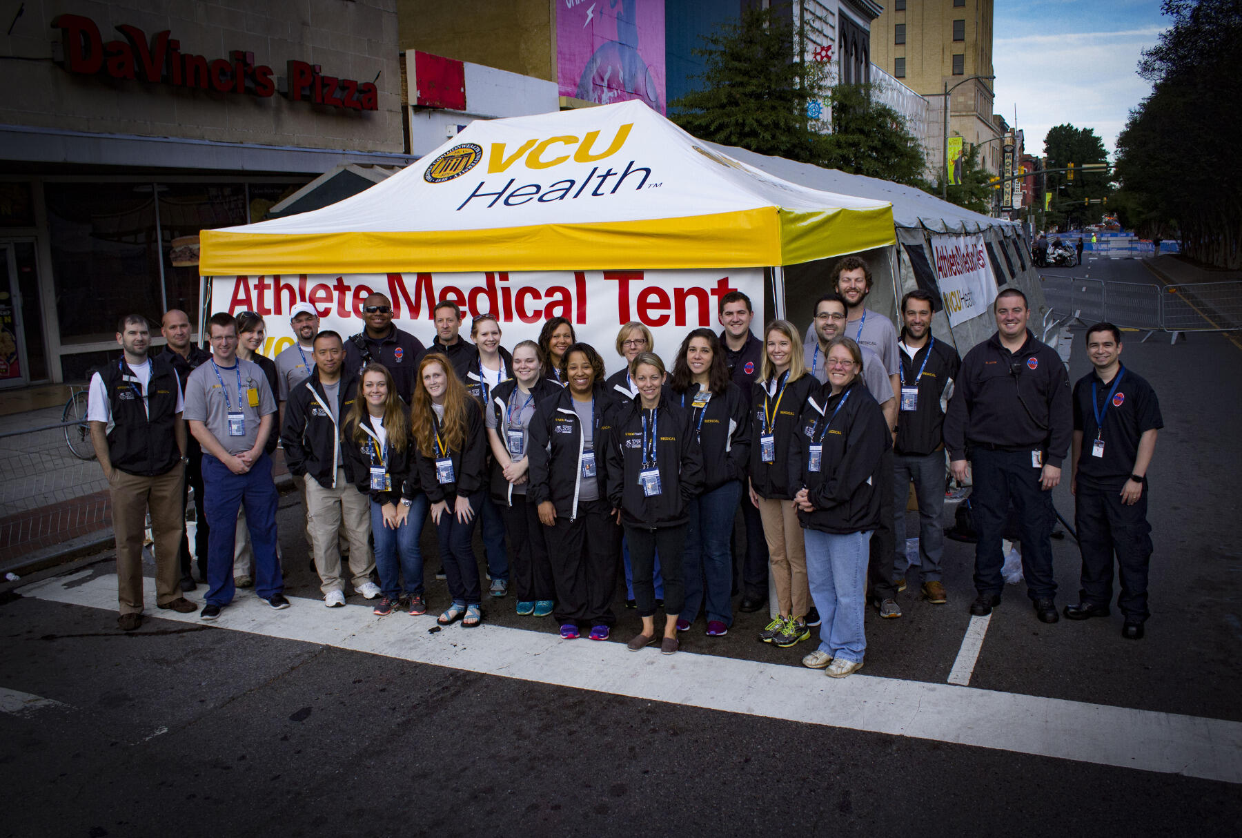 VCU Health medical tent team members.