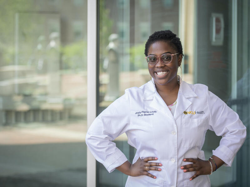 Josly Pierre-Louis is planning a career in research and education with the help of a national fellowship from the Ford Foundation and the National Academies of Science, Engineering, and Medicine. (Allen Jones, University Marketing)