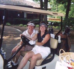 Nancy New, (left) director, surgical nursing and Reggie Birkenhauer, nutrition program director set out to conquer 18 holes at Birkdale Golf Club in Chesterfield.

Photo by Lily Willis, R.N., Evans-Haynes Burn Center