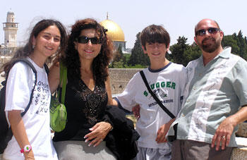 Virginia Commonwealth University psychology professors Michael Van Slyck and Marilyn Stern, and their children spent, six months in Haifa, Israel. The family left the morning the current conflict erupted. Photo courtesy of Marilyn Stern