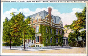 This postcard from the late 1920’s showcases the Richmond School of Social Work and Public Health, Franklin and Shafer streets, Richmond, Va., now known as Founder’s Hall.

Photo courtesy of Special Collections and Archives, James Branch Cabell Library, VCU
