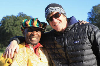 Mark Peters (right) with reggae legend Jimmy Cliff, who appears in a current VW ad
