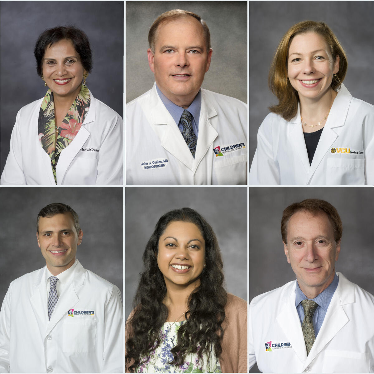 Top Row: Bela Sood, M.D.; John Collins, M.D.; and Elizabeth Wolf, M.D.
<br>Bottom Row: Justin Brockbank, M.D.; Sonya Islam; and Michael Schechter, M.D.