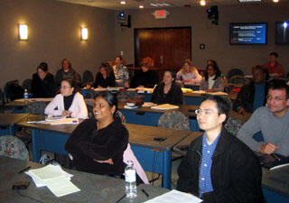 Students and faculty observe a CARMA lecture.