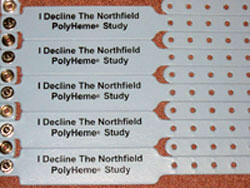 Bracelets like this will be made available to individuals who do not wish to participate in the proposed yearlong study.

Photo by Michael Ford, University News Services