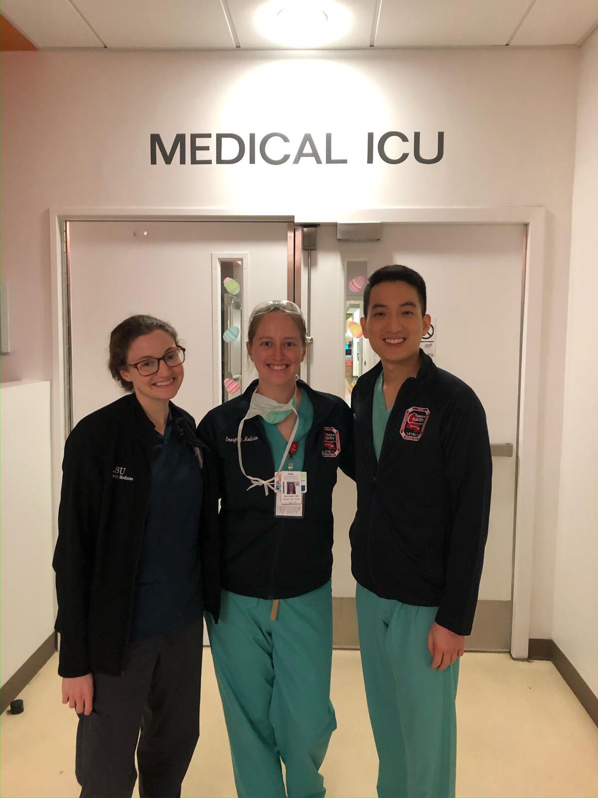 Mary Katherine Keith, M.D., (middle) with Meredith Tremblay, M.D., and Andrew Wong, M.D.