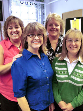 From left: Jan Johnston, Department of Art Education; Dr. Pamela G. Taylor, Department of Art Education; Dr. Frances Smith, School of Education; Dr. Joan Rhodes, School of Education