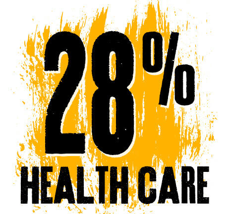 28% health care