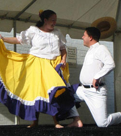 Dancers from La Mezcla Que Baila of the Association of Hispanic Americans of Richmond performed a Peruvian dance at the festival.
