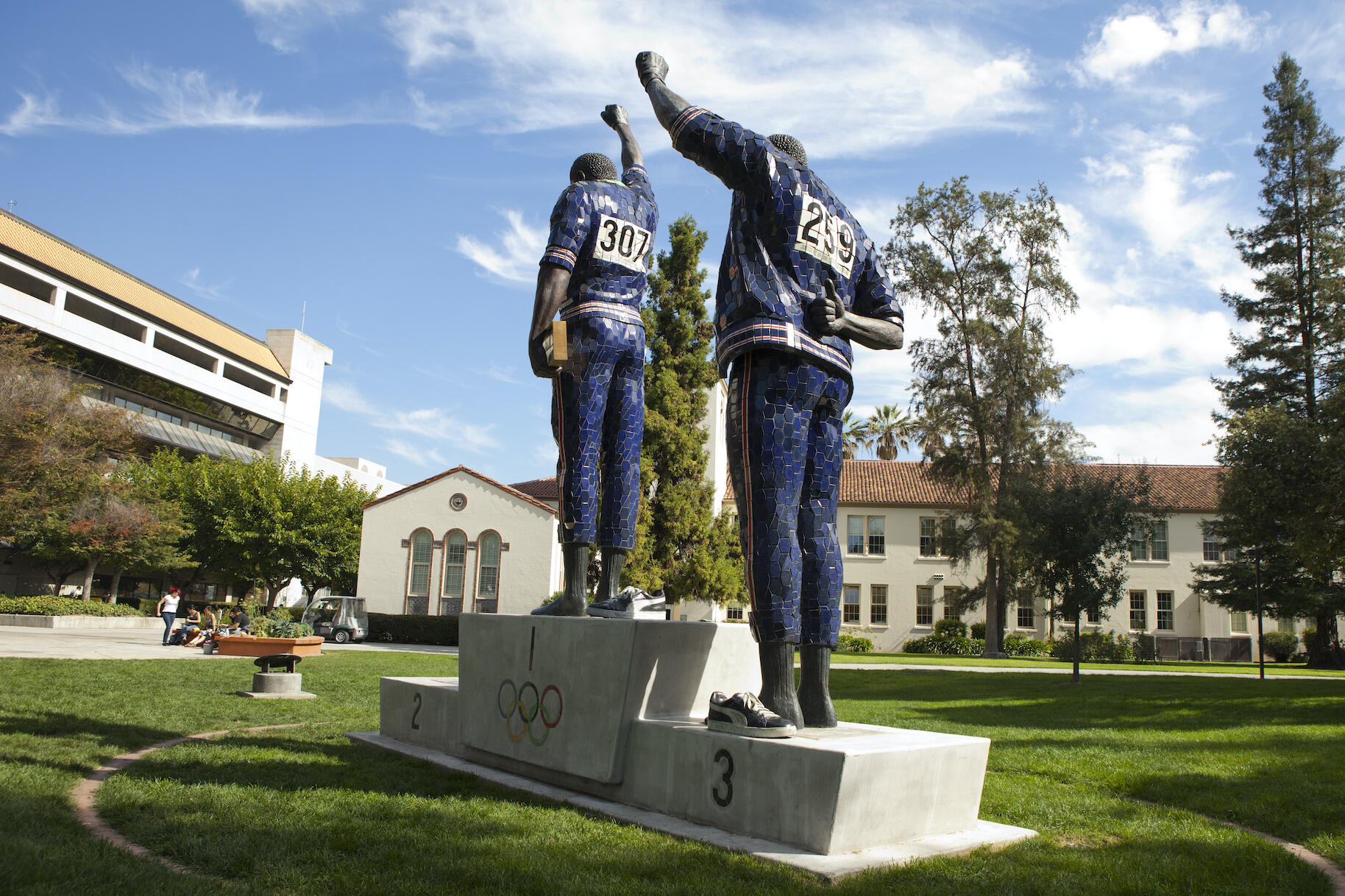 Tommie Smith and John Carlos sculpture at San Jose State University.