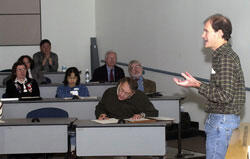 VCU Biology fellow Clint Turbeville gave a presentation on "Molecules and metazoan phylogeny."

Photos by Tommy Bishop, VCU Creative Services