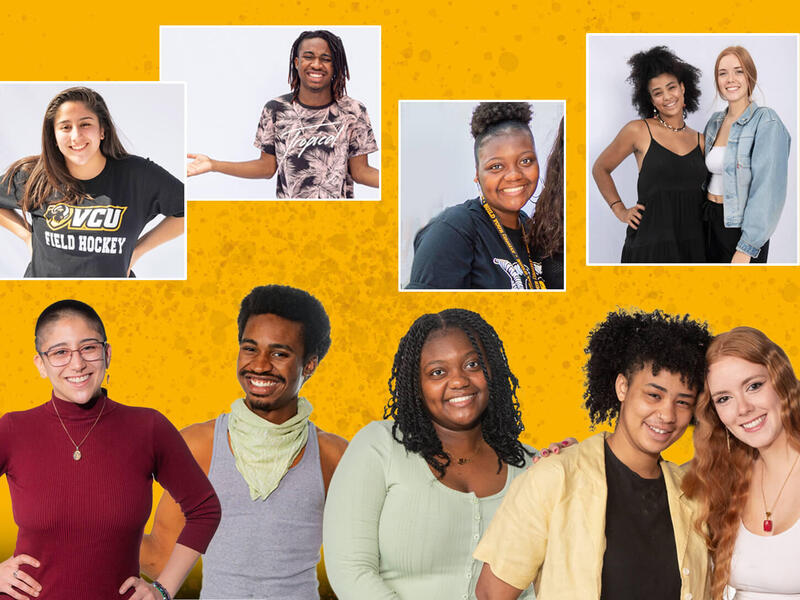 Undergraduates on the cusp of graduating (bottom row) take a look back at their 2019 selves (top row) and reflect on their time at VCU and who they are today. (Photos by Enterprise Marketing and Communications)