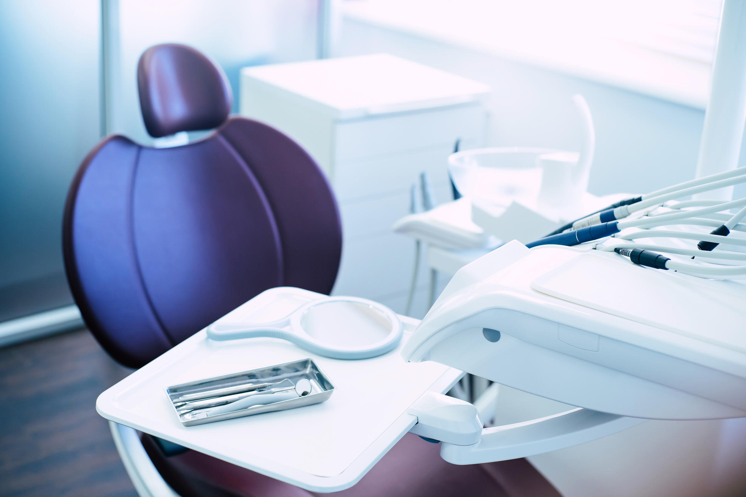 A dental office patient's chair.