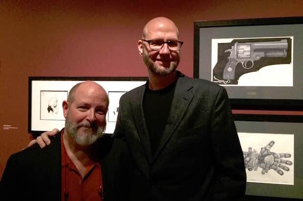 Hellboy creator Mike Mignola and VCU Communication Arts Chair TyRuben Ellingson